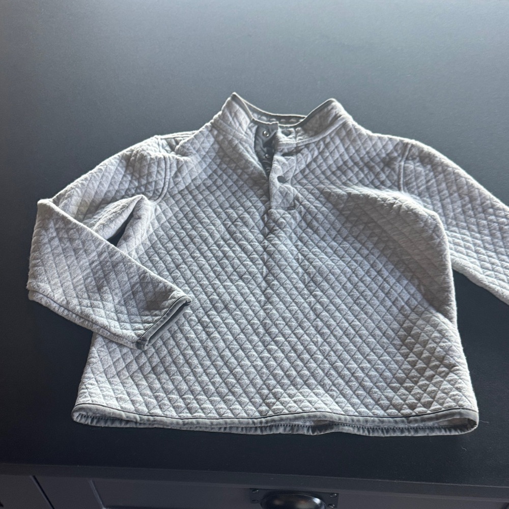 Class Club Quilted Gray Snap Pullover